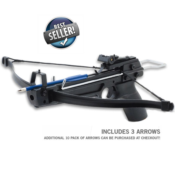 50lb Draw Pistol Grip Crossbow With Arrows - $9.99 ships free by Jammin Butter