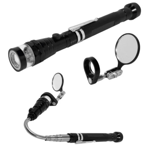 Jumbo Telescoping 3 LED Flex-Head Flashlight & Magnetic Pickup Tool with Mirror Attachment - $5.99 SHIPS FREE by Jammin Butter