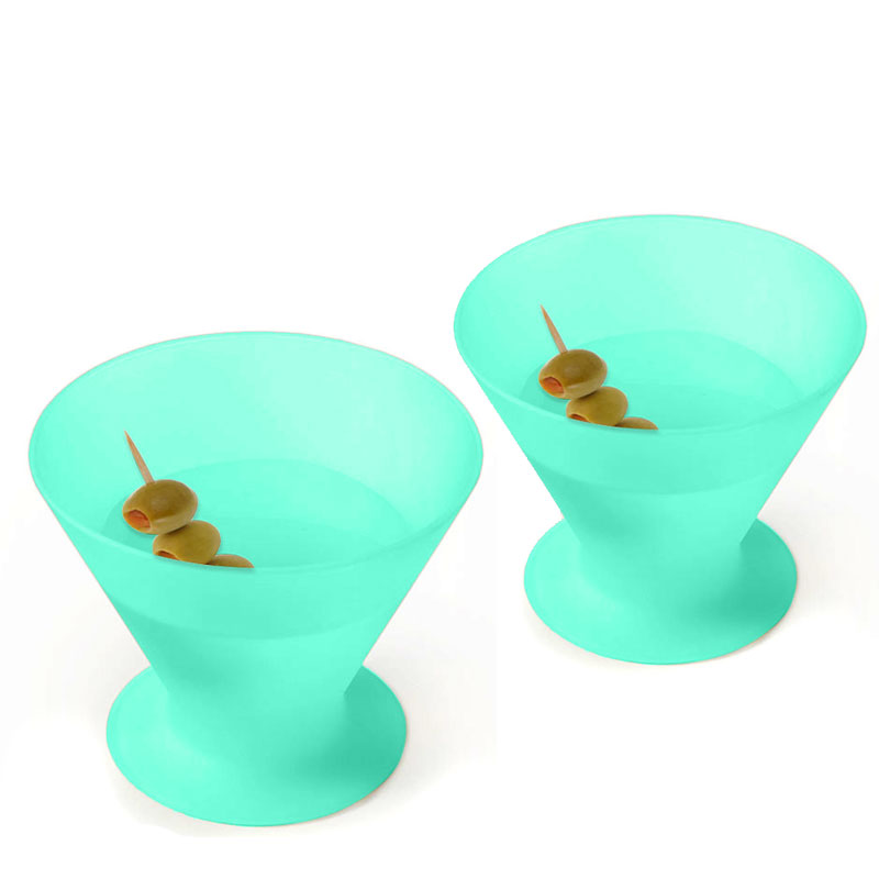 FREE Set of 2 Unbreakable Silicone Martini / Cocktail Glasses - Sturdy yet flexible! 